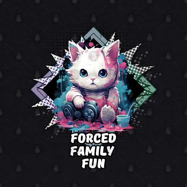 Forced Family Fun - Gamer Cat by MaystarUniverse